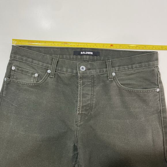 Baldwin Henley Jeans Men’s 33x31 Verdant Green Slim Straight Stretch USA Made - Picture 6 of 10